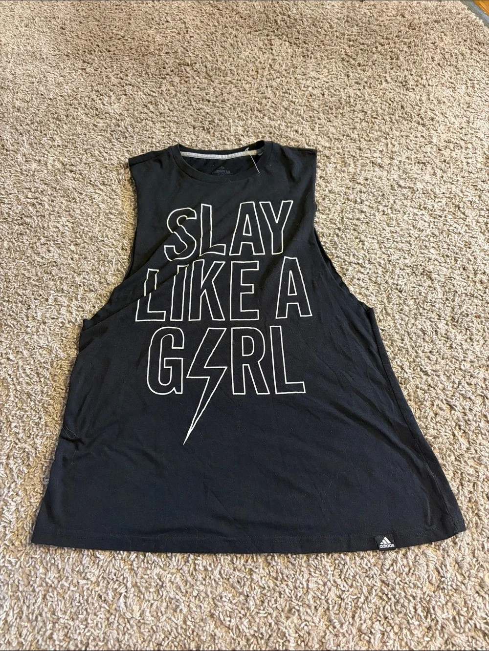 adidas Black Muscle Tank with 